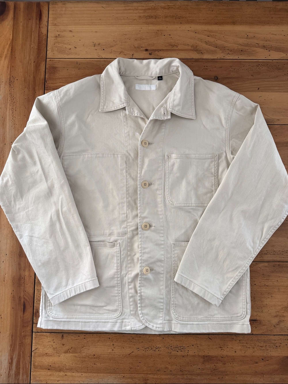 UNIQLO denim jacket cream beige color size S